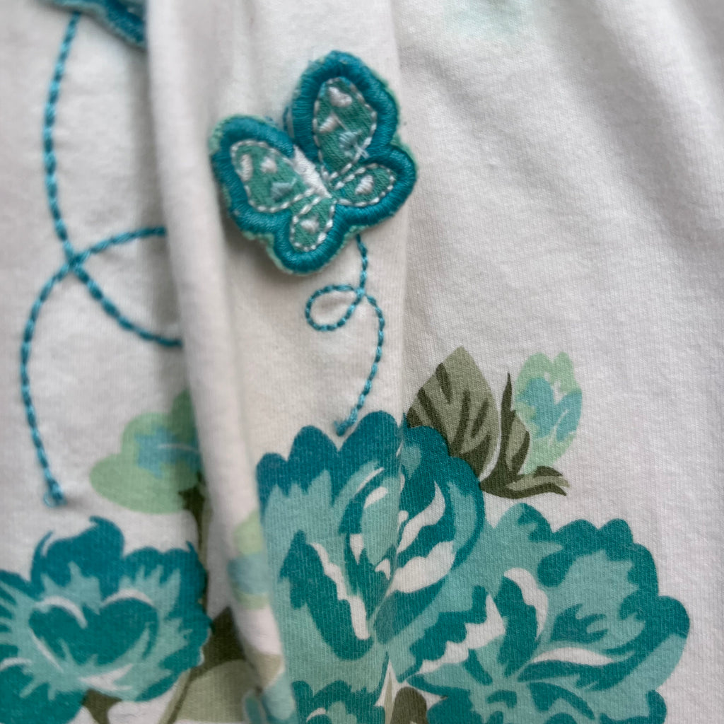 VESTIDO BABY BLUE FLOWERS AND BUTTERFLIES T.6 MESES
