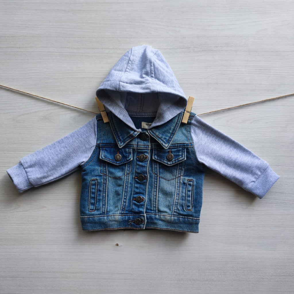 CHAQUETA JEANS BABY JEANS AND COTTON SLEEVES T.6 MESES