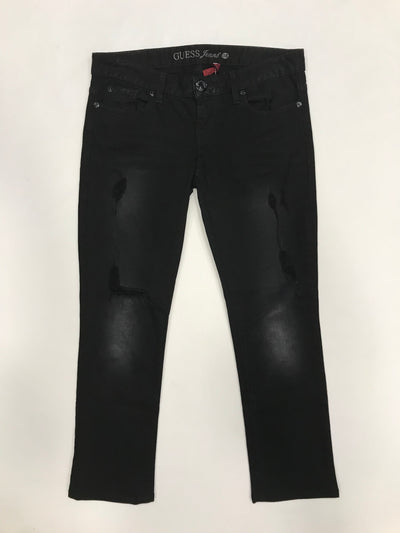 JEANS BLACK RIPPED GUESS T.38