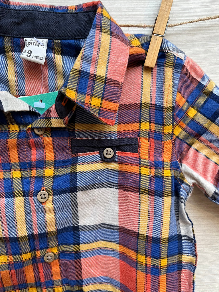 CAMISA BABY CUADDRILLE MULTICOLOR T.9 MESES