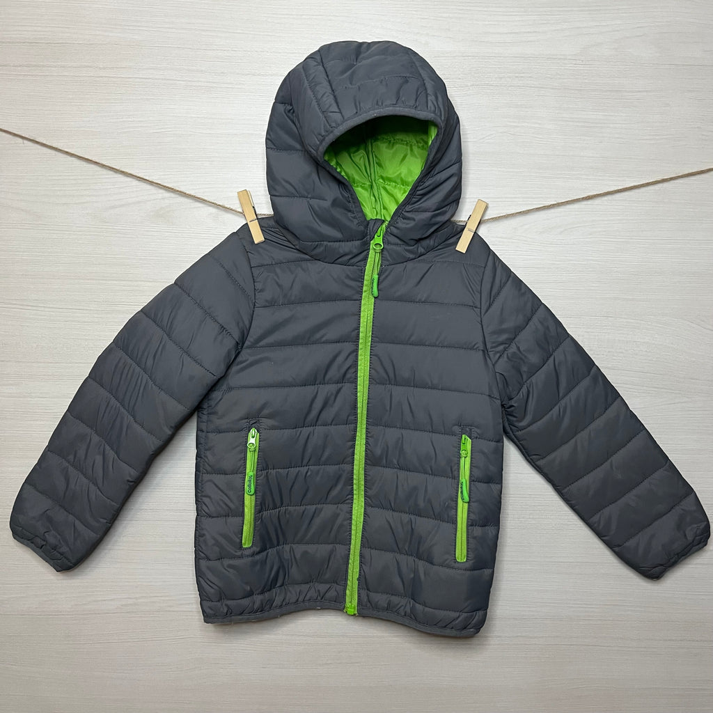 PARKA KIDS GRAY AND FLUORESCENT GREEN T.6 AÑOS