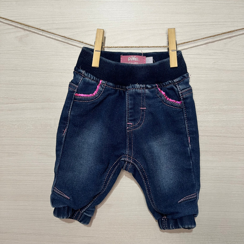 JEANS BABY PINK EMBROIDERY T.3 MESES