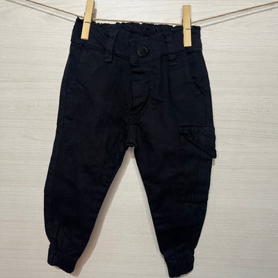 JEANS BABY BLACK CARGO STYLE T.12 MESES