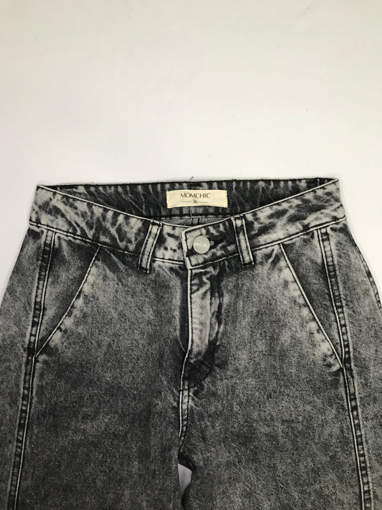 MOM JEANS WIDE BLACK T.36