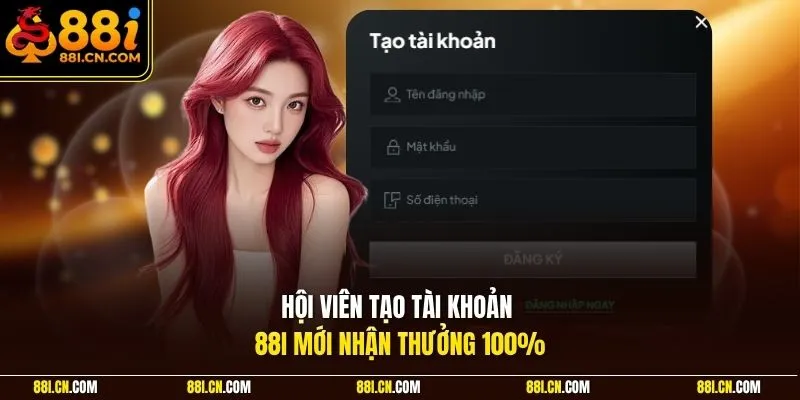 Hội viên tạo tài khoản 88I mới nhận thưởng 100%